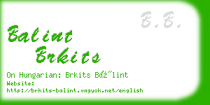 balint brkits business card